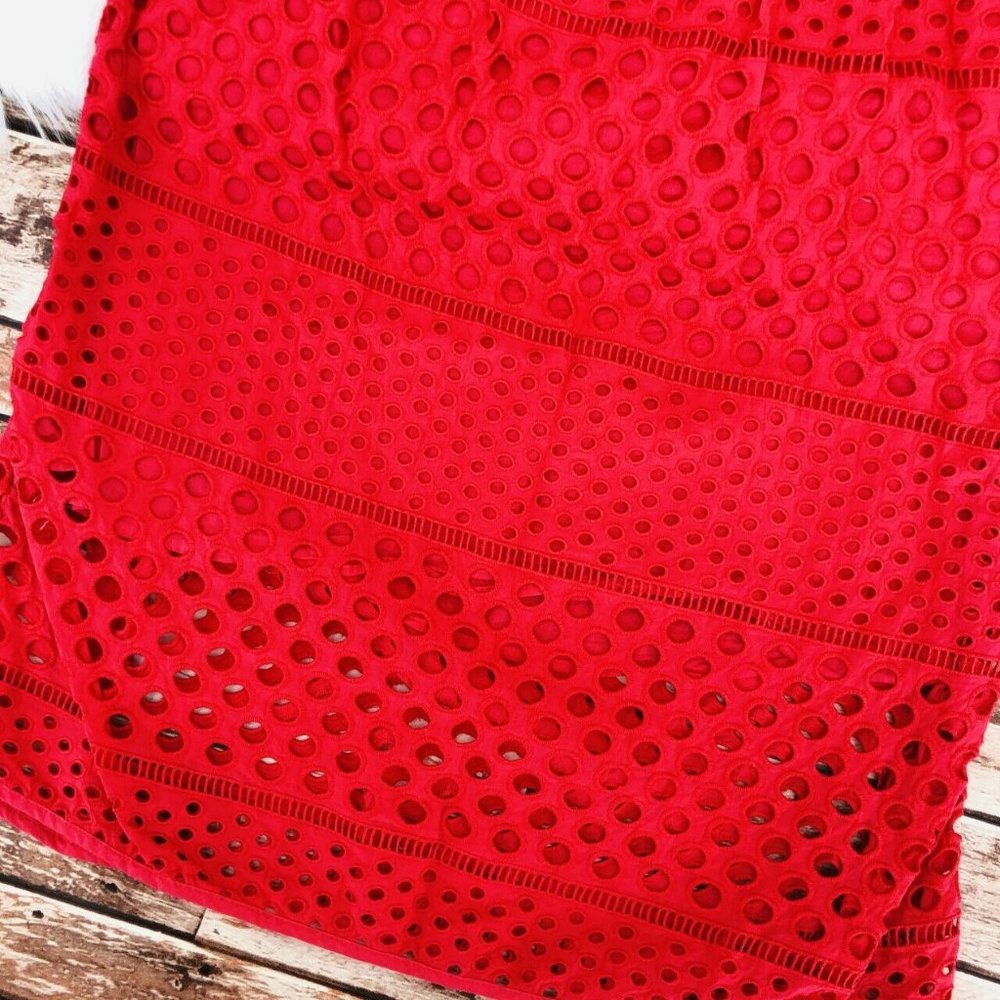 Ann Taylor Loft Eyelet Cutout Overlay Skirt Size 8 - Picture 2 of 6